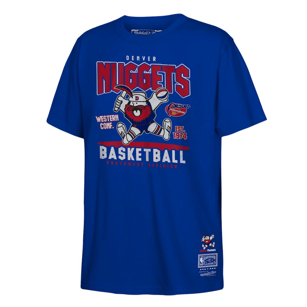 Denver Nuggets Youth Retro Mascot Script T-Shirt Royal