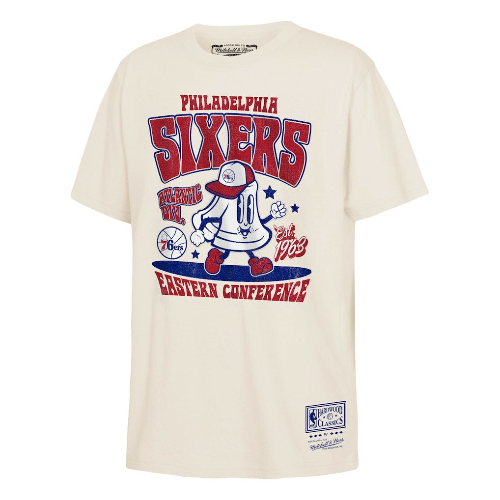 Philadelphia 76ers Youth Retro Mascot Script T-Shirt Cream