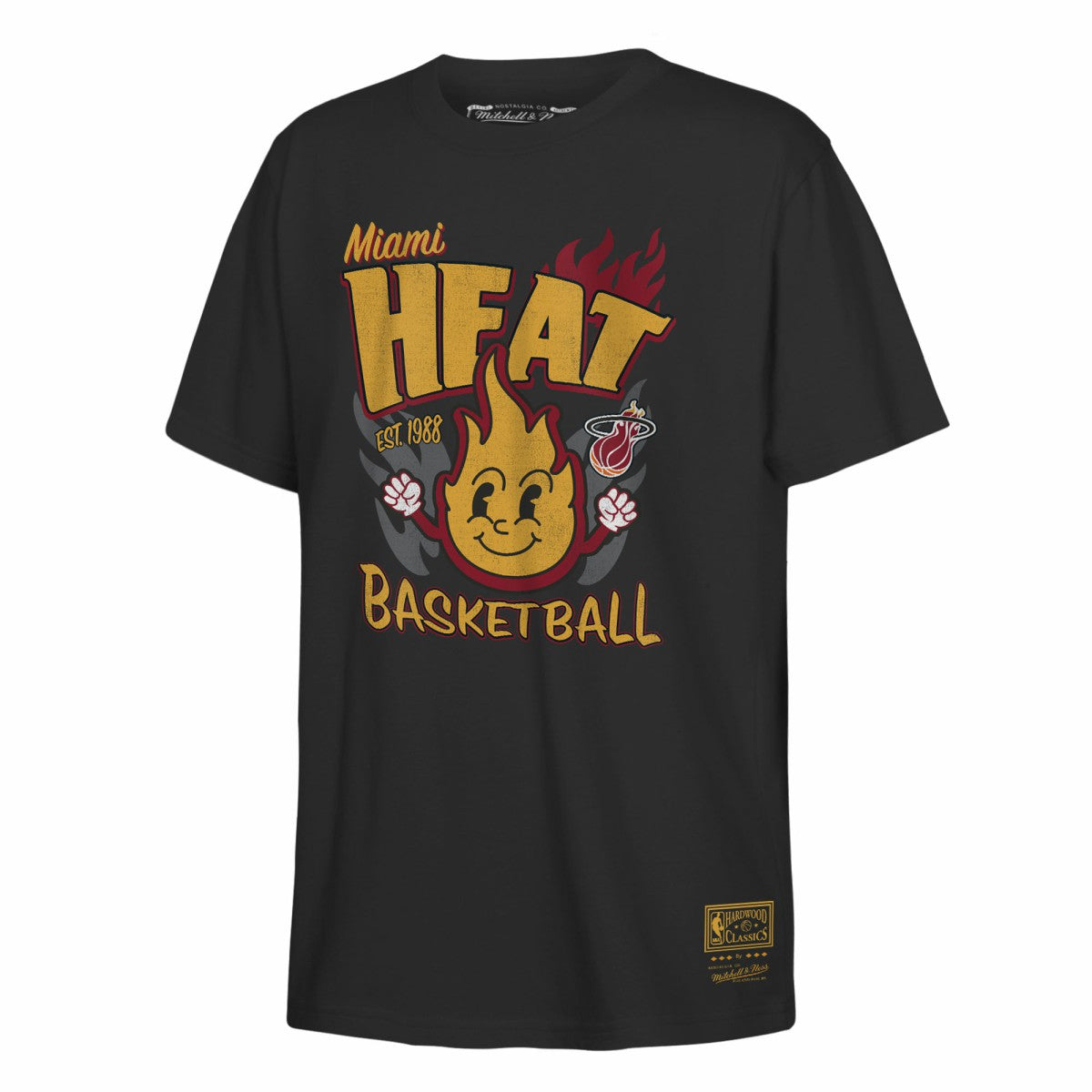 Miami Heat Youth Retro Mascot Script T-Shirt Black