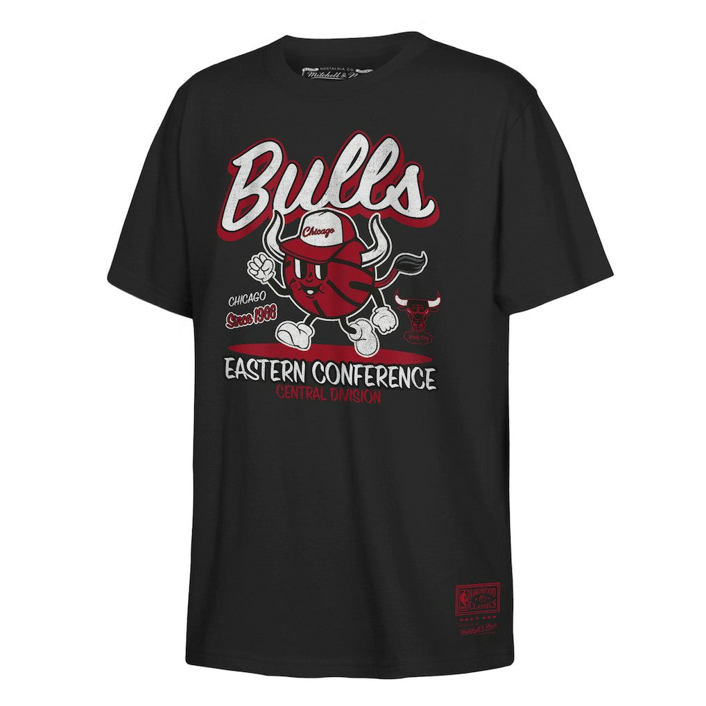 Chicago Bulls Youth Retro Mascot Script T-Shirt Black