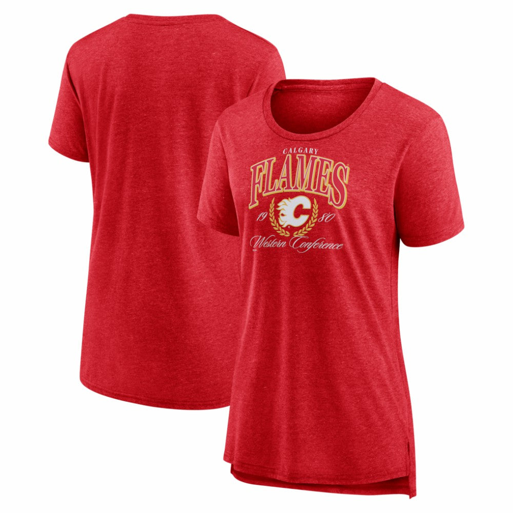 NHL Calgary Flames Women's Reign Supreme Tri-Blend T-Shirt - Red