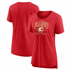 NHL Calgary Flames Women's Reign Supreme Tri-Blend T-Shirt - Red
