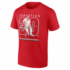 NHL Sebastian Aho Carolina Hurricanes Player Show T-Shirt - Red