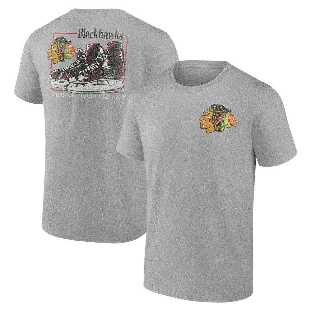 NHL Chicago Blackhawks Glory Skates T-Shirt - Heather Gray