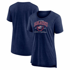 NHL Columbus Blue Jackets Women's Reign Supreme Tri-Blend T-Shirt - Navy