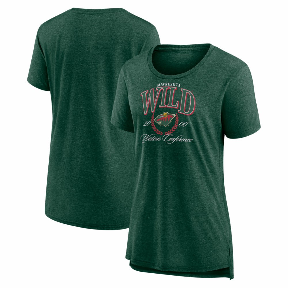 NHL Minnesota Wild Women's Reign Supreme Tri-Blend T-Shirt - Green