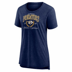 NHL Nashville Predators Women's Reign Supreme Tri-Blend T-Shirt - Navy