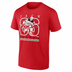NHL Jack Hughes New Jersey Devils Player Show T-Shirt - Red