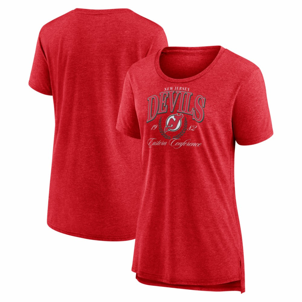 NHL New Jersey Devils Women's Reign Supreme Tri-Blend T-Shirt - Red