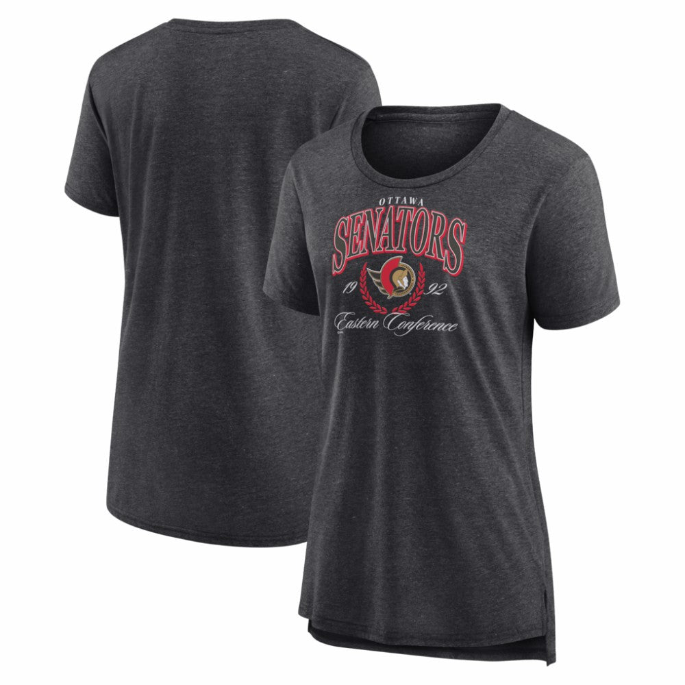 NHL Ottawa Senators Women's Reign Supreme Tri-Blend T-Shirt - Gray