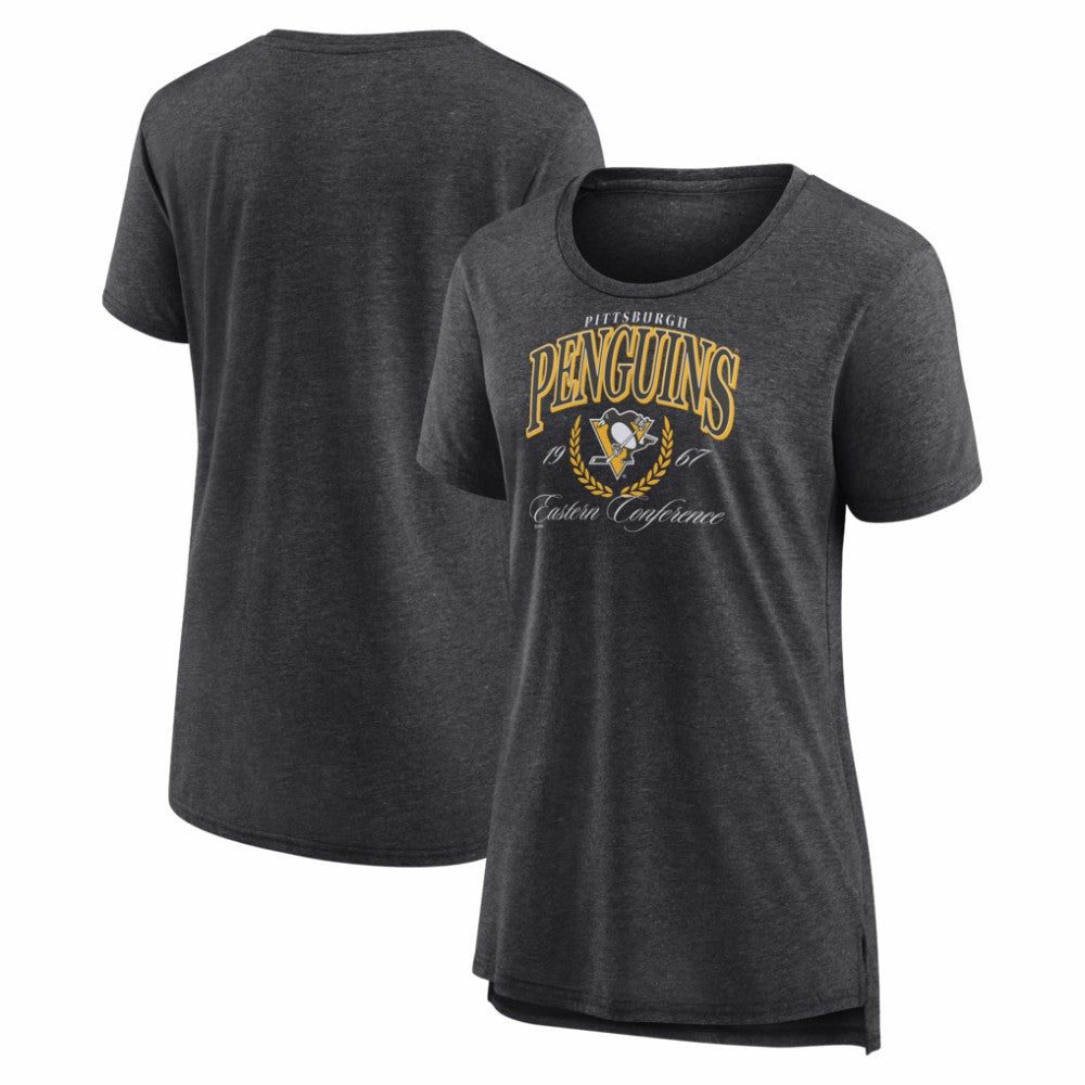 NHL Pittsburgh Penguins Women's Reign Supreme Tri-Blend T-Shirt - Gray