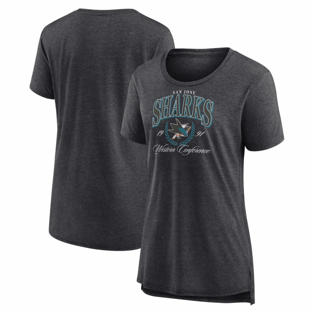 NHL San Jose Sharks Women's Reign Supreme Tri-Blend T-Shirt - Gray