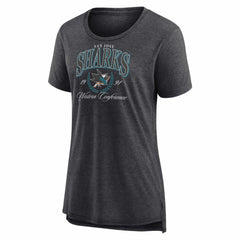 NHL San Jose Sharks Women's Reign Supreme Tri-Blend T-Shirt - Gray