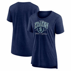 NHL Seattle Kraken Women's Reign Supreme Tri-Blend T-Shirt - Deep Sea Blue