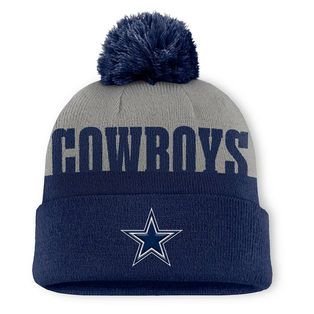 Dallas Cowboys Punter Cuffed Knit Hat with Pom Navy