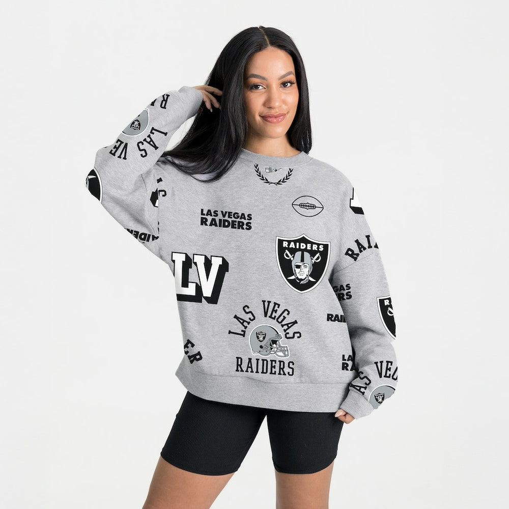 Las Vegas Raiders Gameday Couture Women's Always On Repeat Fleece Sweatshirt Heather Gray