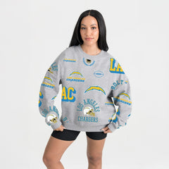 Los Angeles Chargers Gameday Couture Women's Always On Repeat Fleece Sweatshirt Heather Gray