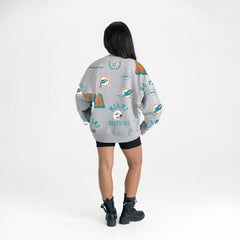 Miami Dolphins Gameday Couture Women's Always On Repeat Fleece Sweatshirt Heather Gray