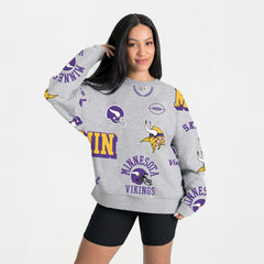 Minnesota Vikings Gameday Couture Women's Always On Repeat Fleece Sweatshirt Heather Gray
