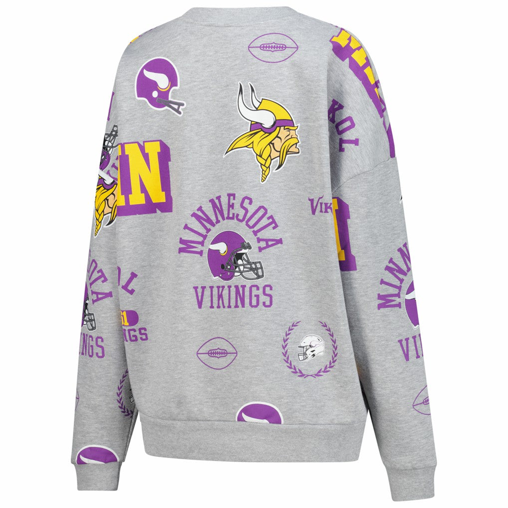 Minnesota Vikings Gameday Couture Women's Always On Repeat Fleece Sweatshirt Heather Gray