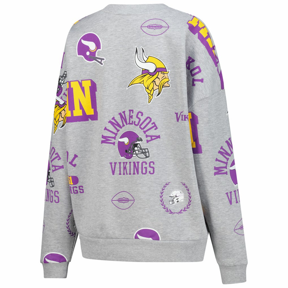 Minnesota Vikings Gameday Couture Women's Always On Repeat Fleece Sweatshirt Heather Gray