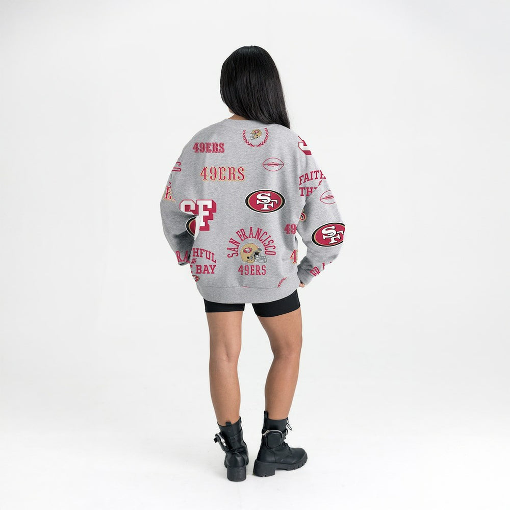 San Francisco 49ers Gameday Couture Women's Always On Repeat Fleece Sweatshirt Heather Gray