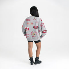 San Francisco 49ers Gameday Couture Women's Always On Repeat Fleece Sweatshirt Heather Gray