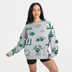 New York Jets Gameday Couture Women's Always On Repeat Fleece Sweatshirt Heather Gray
