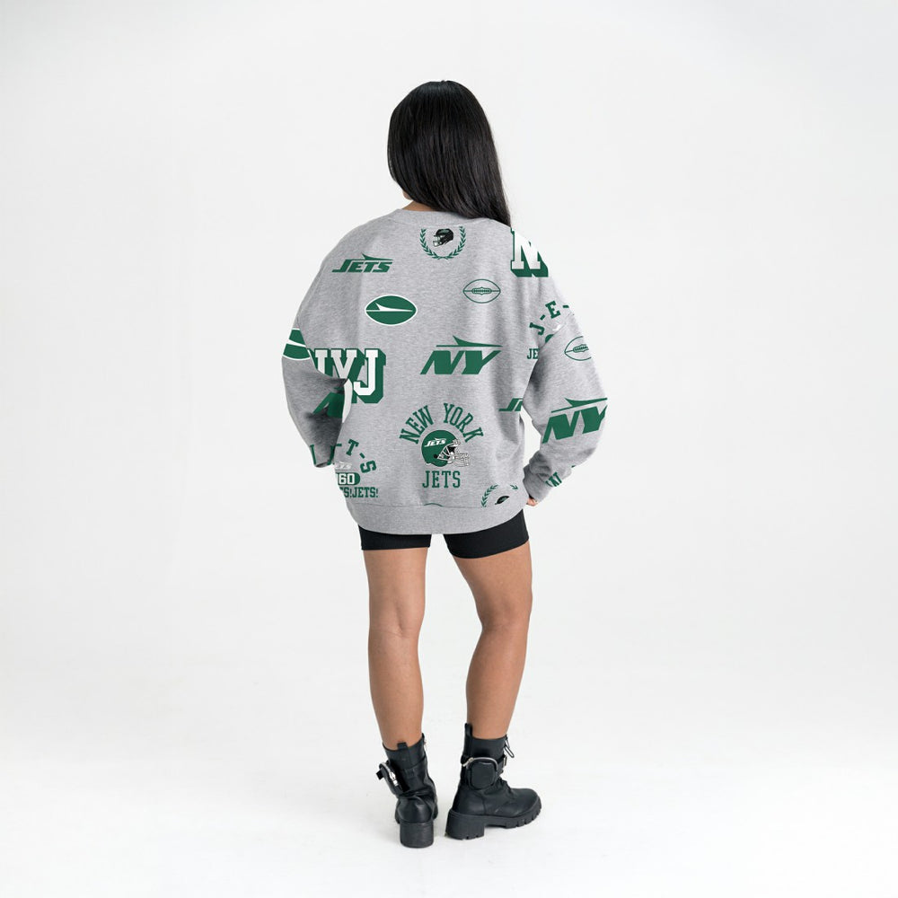 New York Jets Gameday Couture Women's Always On Repeat Fleece Sweatshirt Heather Gray