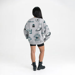 Philadelphia Eagles Gameday Couture Women's Always On Repeat Fleece Sweatshirt Heather Gray