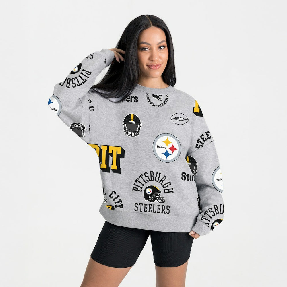 Pittsburgh Steelers Gameday Couture Women's Always On Repeat Fleece Sweatshirt Heather Gray