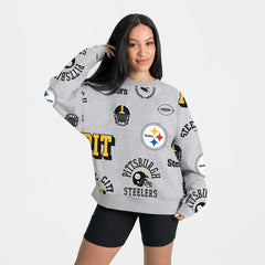 Pittsburgh Steelers Gameday Couture Women's Always On Repeat Fleece Sweatshirt Heather Gray
