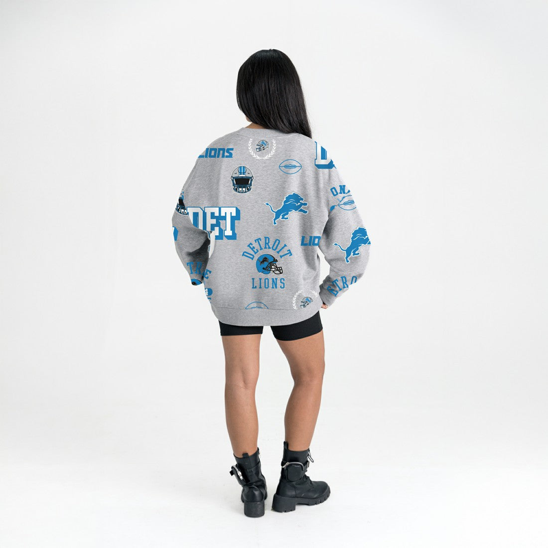 Detroit Lions Gameday Couture Women's Always On Repeat Fleece Sweatshirt Heather Gray