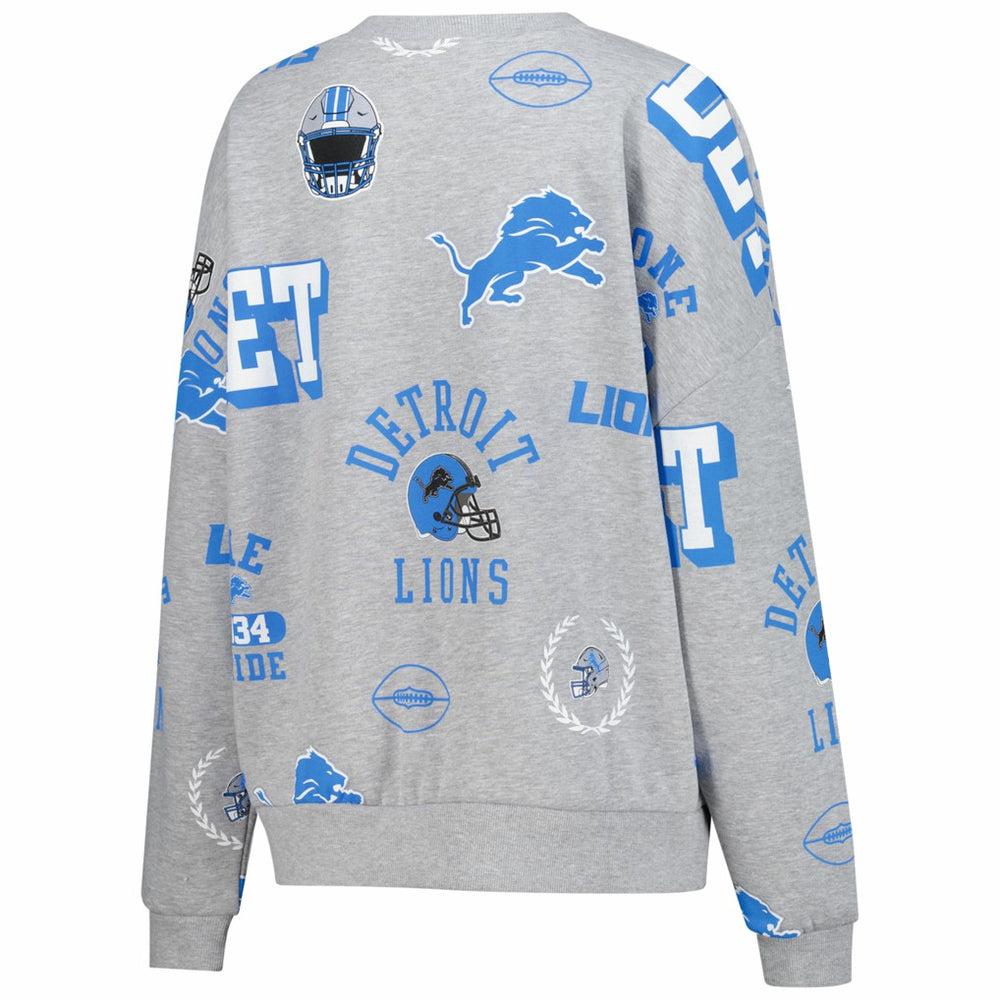 Detroit Lions Gameday Couture Women's Always On Repeat Fleece Sweatshirt Heather Gray