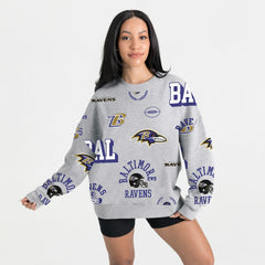 Baltimore Ravens Gameday Couture Women's Always On Repeat Fleece Sweatshirt Heather Gray