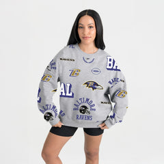 Baltimore Ravens Gameday Couture Women's Always On Repeat Fleece Sweatshirt Heather Gray