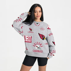 Arizona Cardinals Gameday Couture Women's Always On Repeat Fleece Sweatshirt Heather Gray
