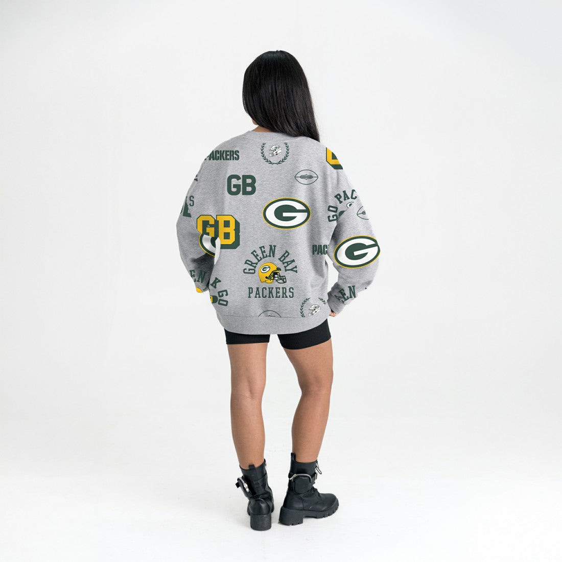 Green Bay Packers Gameday Couture Women's Always On Repeat Fleece Sweatshirt Heather Gray