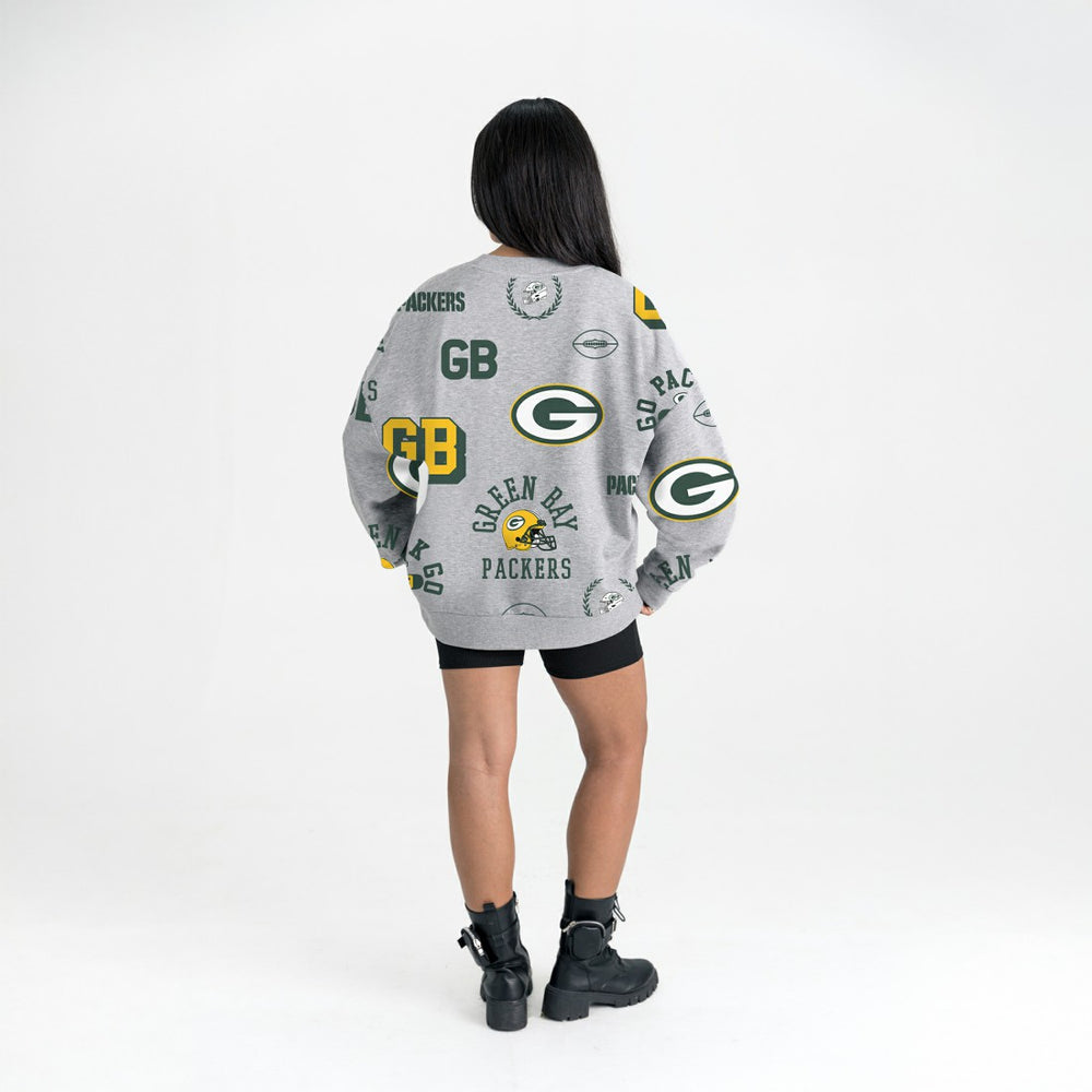 Green Bay Packers Gameday Couture Women's Always On Repeat Fleece Sweatshirt Heather Gray
