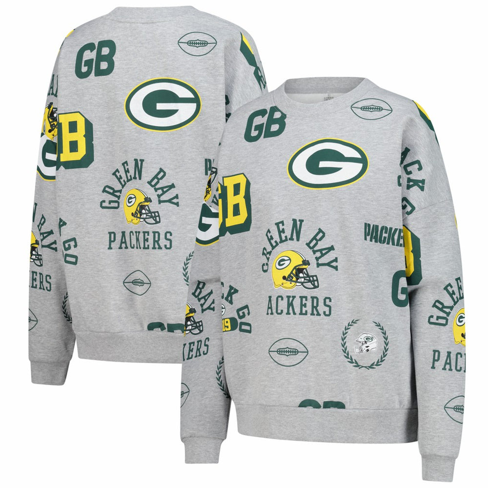 Green Bay Packers Gameday Couture Women's Always On Repeat Fleece Sweatshirt Heather Gray
