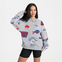 Buffalo Bills Gameday Couture Women's Always On Repeat Fleece Sweatshirt Heather Gray