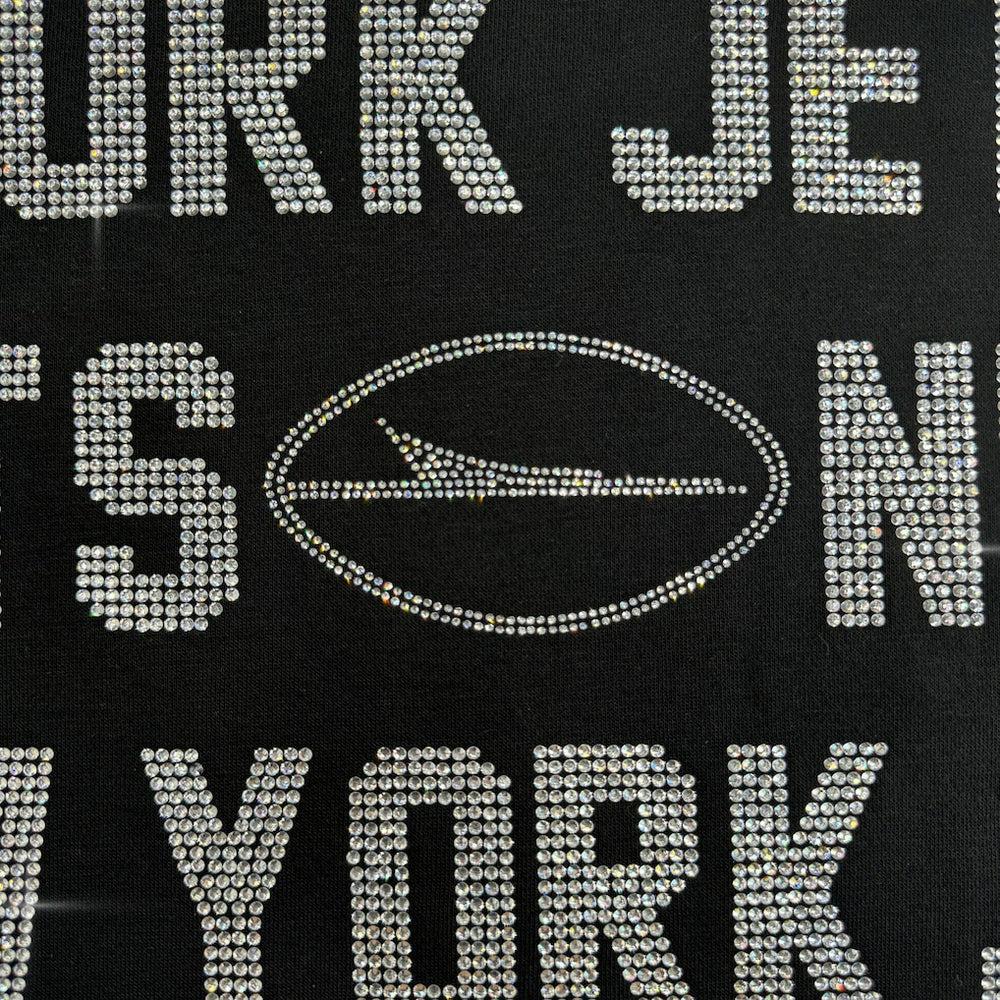 New York Jets Gameday Couture Women's Oversized Hype Era Rhinestone Text Sweatshirt Black