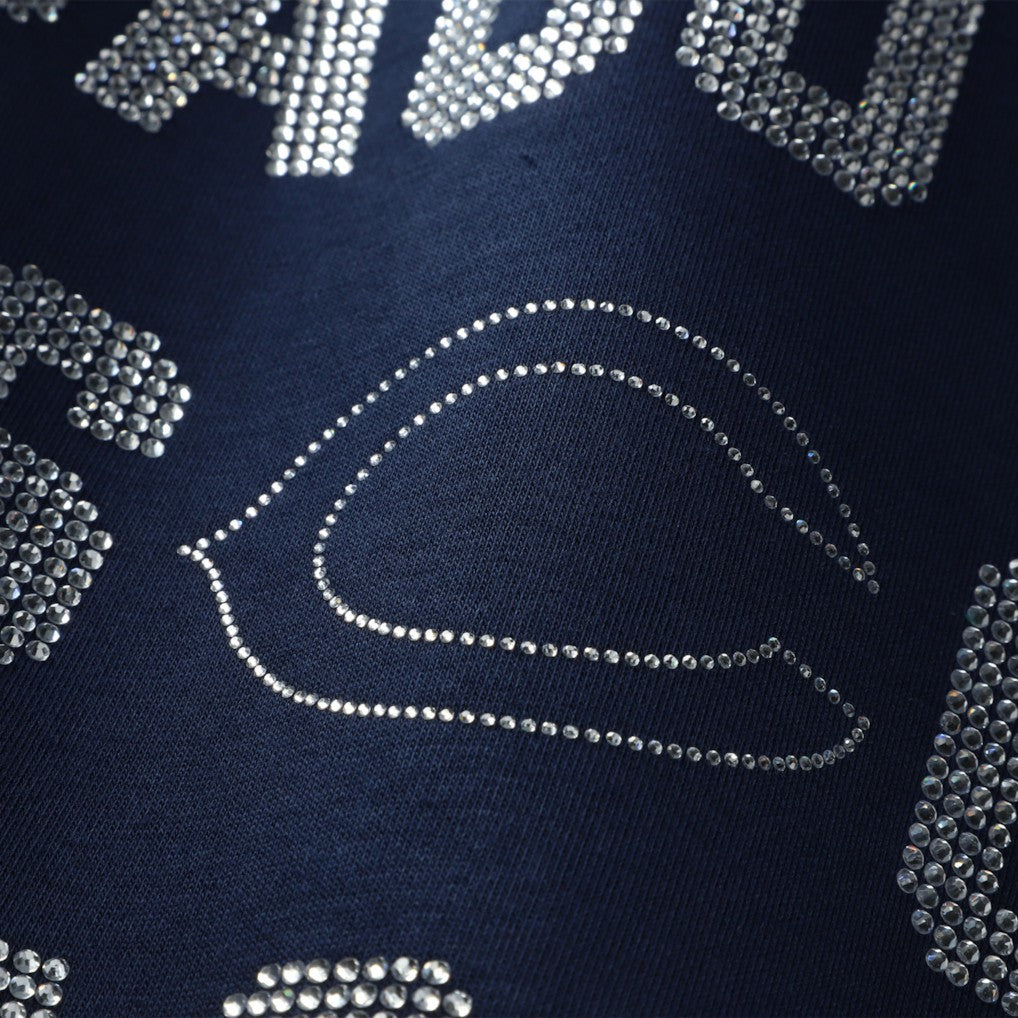 Chicago Bears Gameday Couture Women's Oversized Hype Era Rhinestone Text Sweatshirt Navy