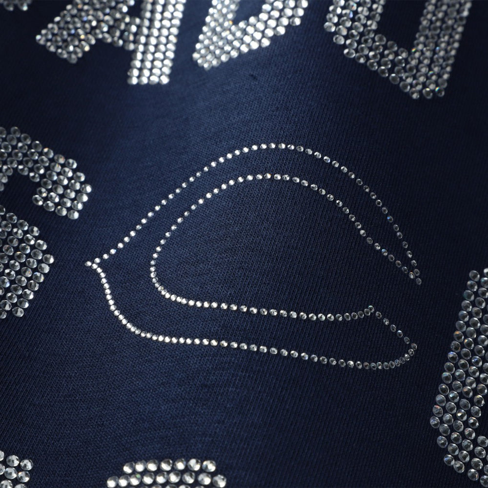 Chicago Bears Gameday Couture Women's Oversized Hype Era Rhinestone Text Sweatshirt Navy