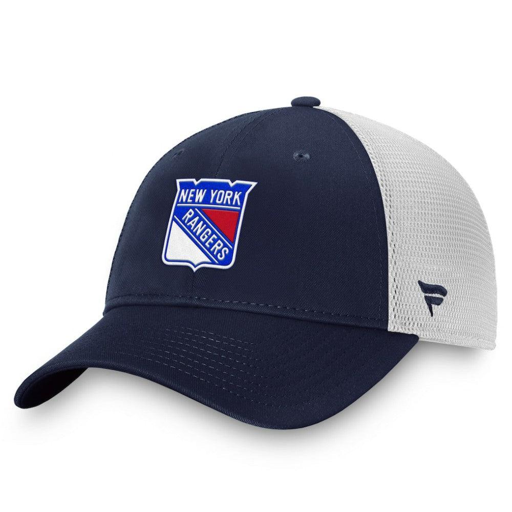 NHL New York Rangers Fanatics Core Primary Logo Trucker Adjustable Hat - Blue/White