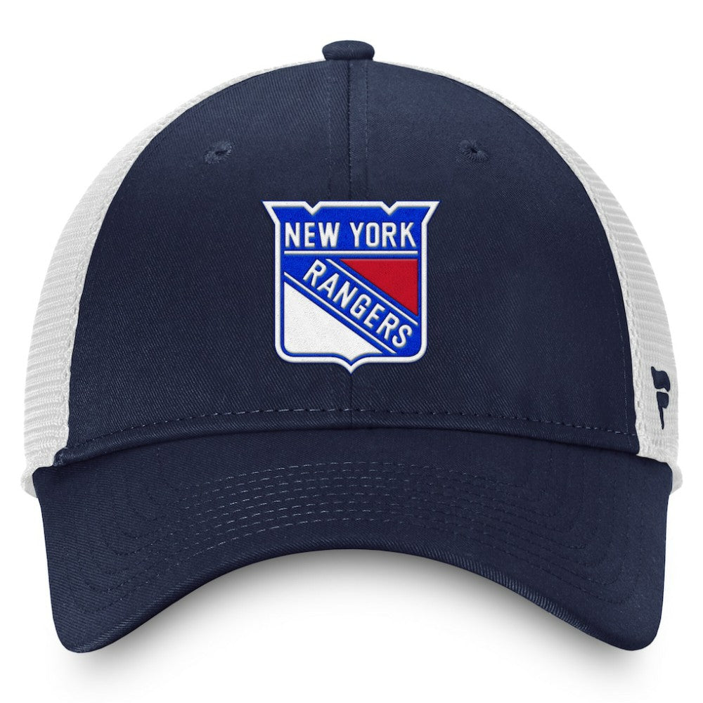 NHL New York Rangers Fanatics Core Primary Logo Trucker Adjustable Hat - Blue/White