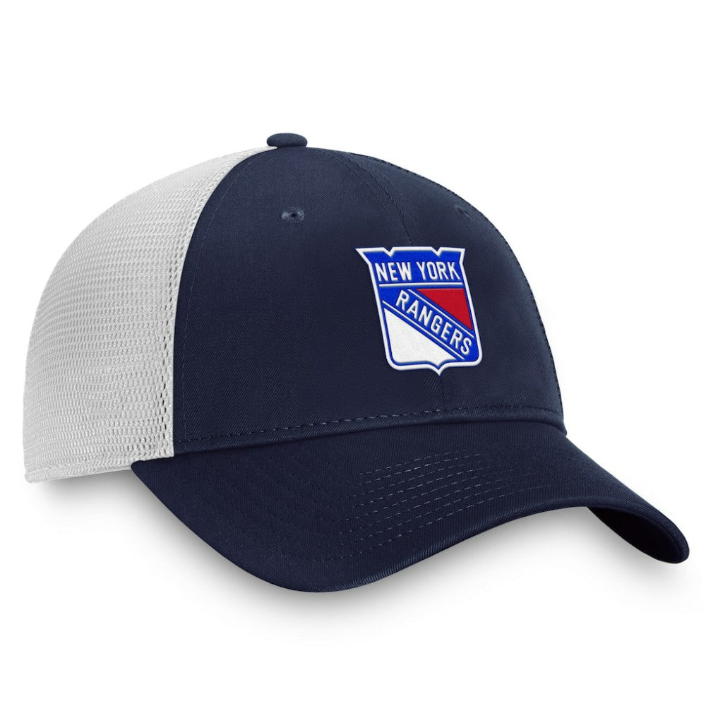 NHL New York Rangers Fanatics Core Primary Logo Trucker Adjustable Hat - Blue/White