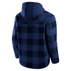 Dallas Cowboys Elements Plaid Polar Fleece Quarter-Zip Hoodie Navy