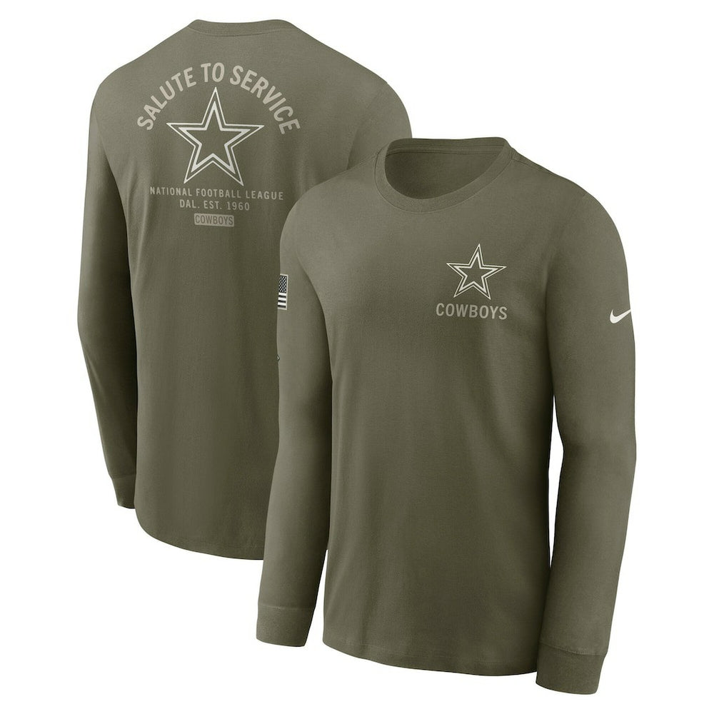 Dallas Cowboys 2025 Salute to Service Sideline Long Sleeve T-Shirt Olive