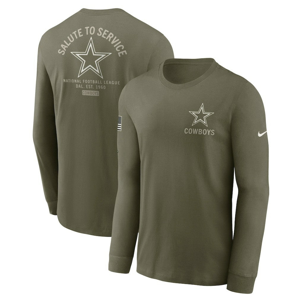 Dallas Cowboys 2025 Salute to Service Sideline Long Sleeve T-Shirt Olive